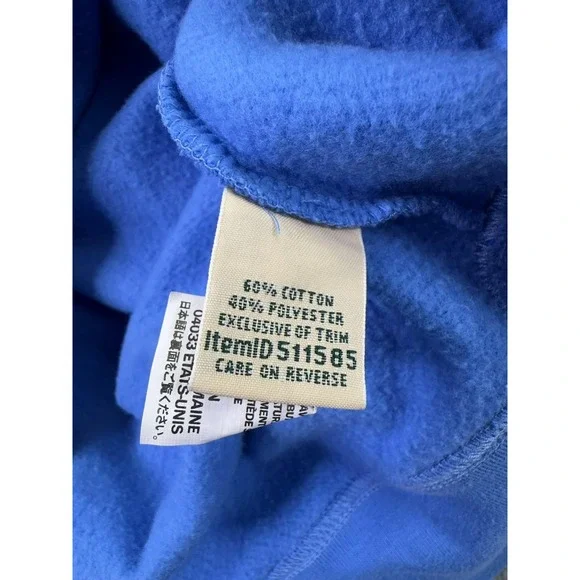 LL Bean 1912‎ Crewneck Sweatshirt Women's S Blue Cursive Spell Out Logo Pullover - Picture 5 of 7